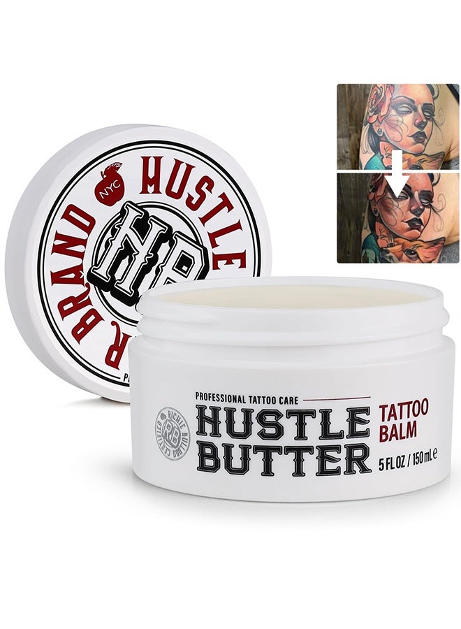 HB Hustle Butter Tattoo Balm, Professional Tattoo Care, Heals + Protects New Tattoos And Rejuvenates Older Tattoos - 100% Vegan Cream No-Petroleum,150ml - Image 1